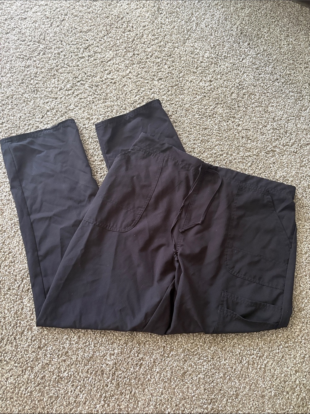 Scrubstar Black Cargo Scrub Pants with Drawstring Waist